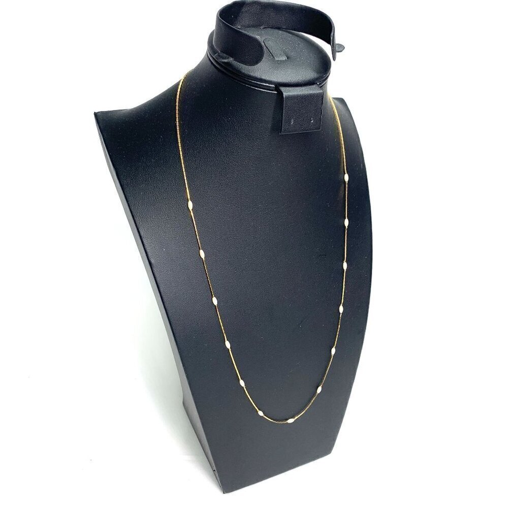 Napier Cocoon Link Chain Faux Pearl Station Necklace Gold Tone Opera Length 22" - Picture 4 of 7